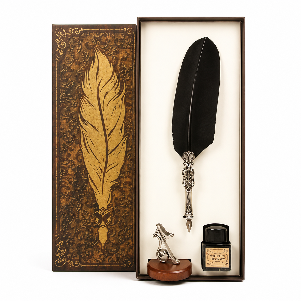 Writing History - Feather Quill & Ink Set 2015, Tomorrowland 2015 festival collectible, detail view