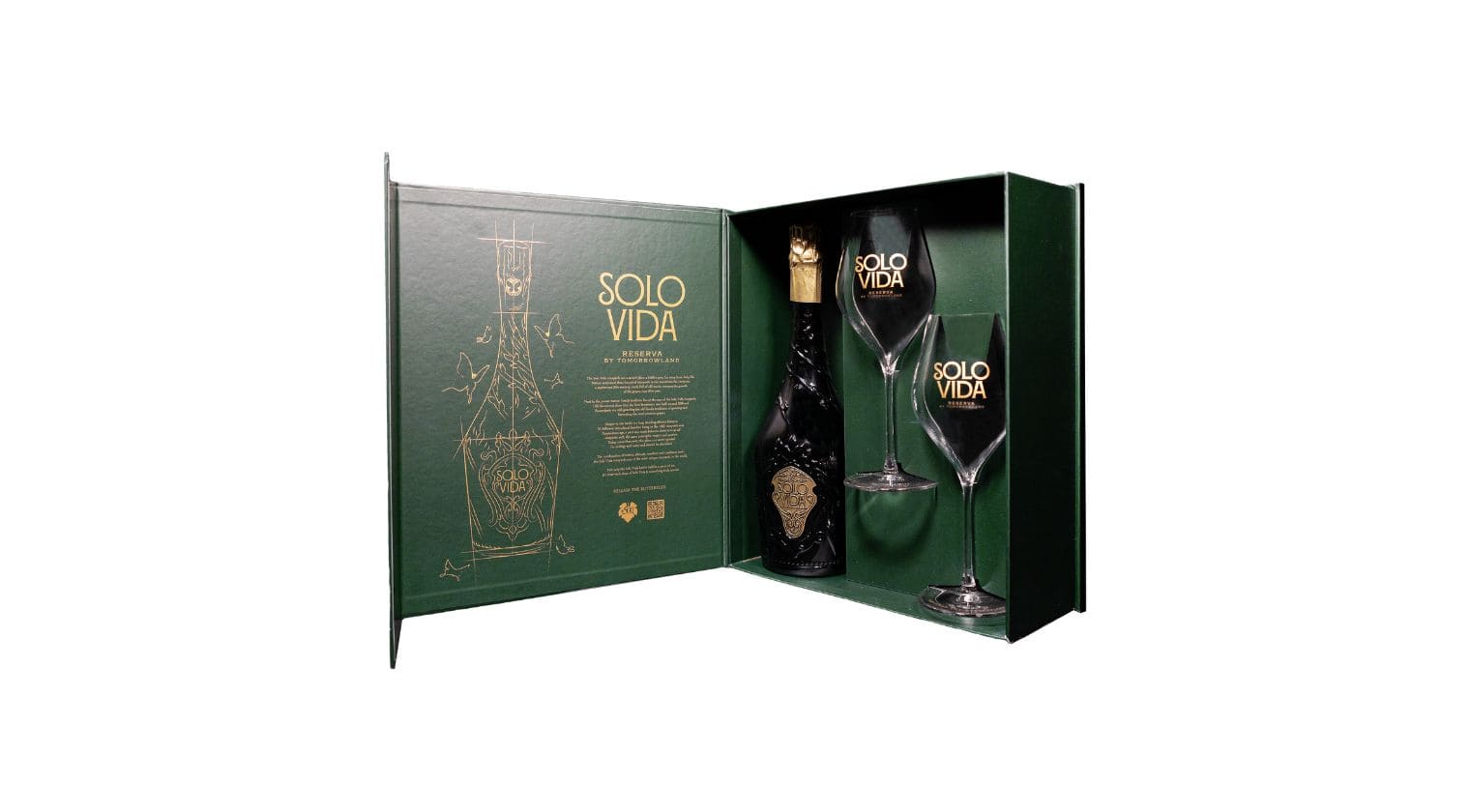 Solo Vida Brut Nature Reserva — Premium Gift Pack, Tomorrowland festival collectible, detail view