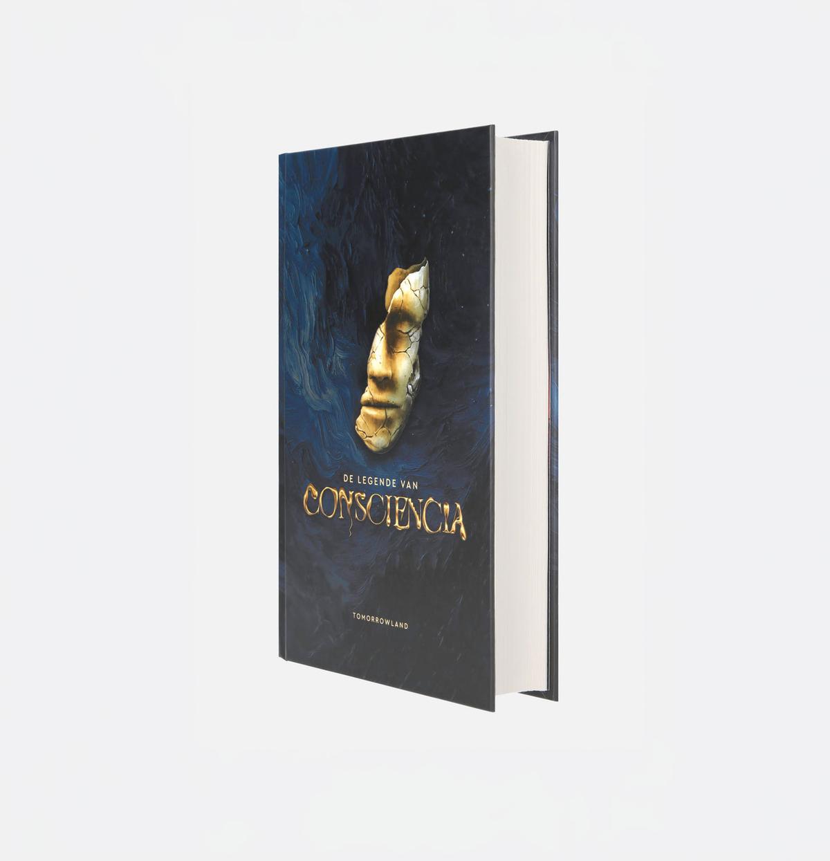 De Legende van Consciencia — Hardcover (NL), Tomorrowland 2026 festival collectible, front view