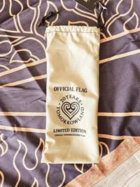 Official 20 Years Tomorrowland Flag, Tomorrowland 2025 festival collectible, detail view