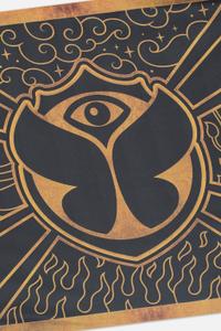 Official 20 Years Tomorrowland Flag, Tomorrowland 2025 festival collectible, detail view