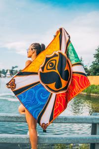 Official Tomorrowland Flag, Tomorrowland festival collectible, detail view