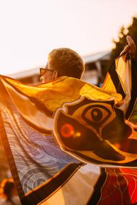 Official Tomorrowland Flag, Tomorrowland festival collectible, detail view