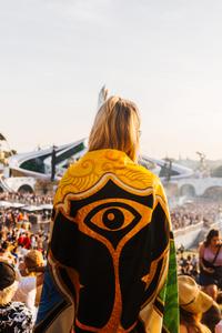 Official Tomorrowland Flag, Tomorrowland festival collectible, detail view