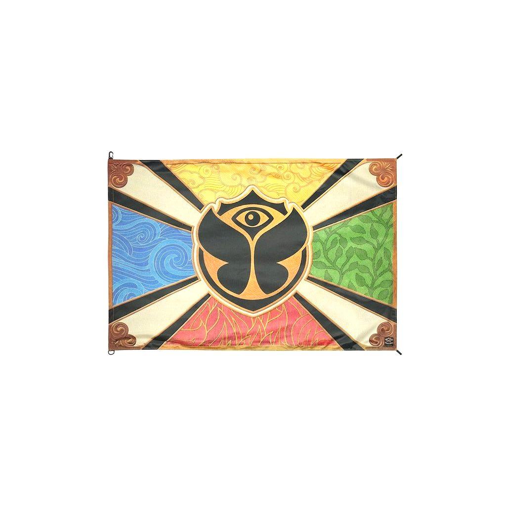Official Tomorrowland Flag, Tomorrowland festival collectible, front view