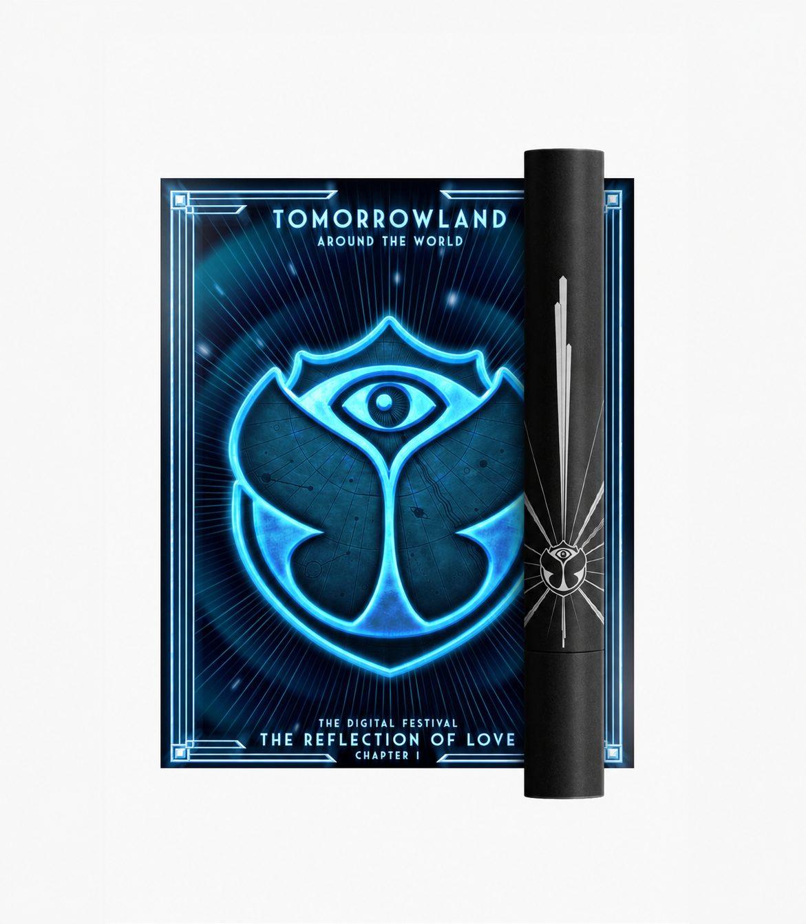 Tomorrowland Around the World 2020 – Tube, Poster & Bracelet, Tomorrowland 2020 festival collectible, front view