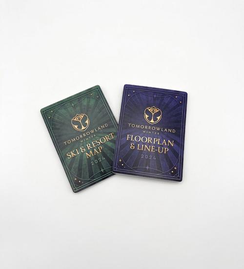 Tomorrowland Winter 2024 – Ski & Resort Map + Floorplan & Line-Up, Tomorrowland 2024 collectible, front view